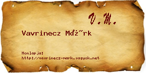 Vavrinecz Márk névjegykártya